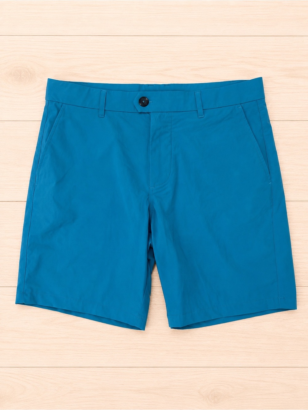 Greyson Men's Flat-Front Shorts in Teal Blue